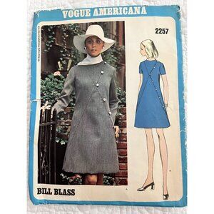 Vogue Americana Bill Blass Pattern 2257 Bust 32.5 A-line dress jewel neckline